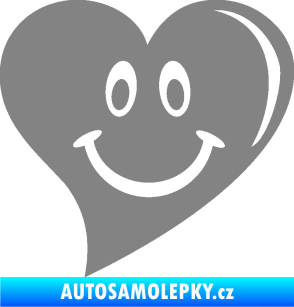 Samolepka Srdíčko 014 pravá s úsměvem šedá
