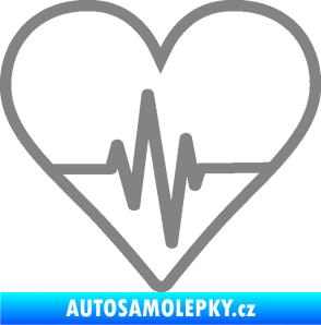 Samolepka Srdíčko 017 ekg křivka šedá
