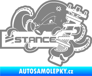 Samolepka Stance nápis s chobotnicí šedá