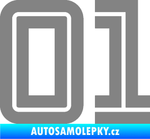 Samolepka Startovní číslo 01 typ 7 šedá