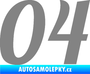Samolepka Startovní číslo 04 typ 3 šedá
