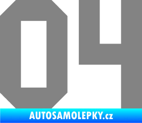 Samolepka Startovní číslo 04 šedá