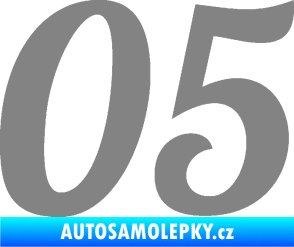 Samolepka Startovní číslo 05 typ 3 šedá