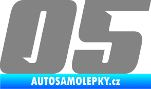 Samolepka Startovní číslo 05 typ 6 šedá
