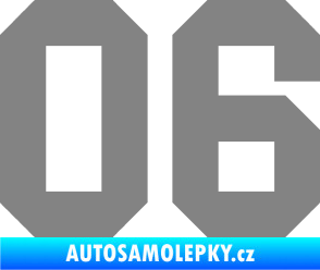 Samolepka Startovní číslo 06 šedá