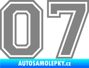 Samolepka Startovní číslo 07 typ 4 šedá