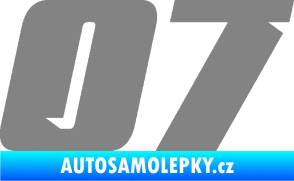 Samolepka Startovní číslo 07 typ 6 šedá