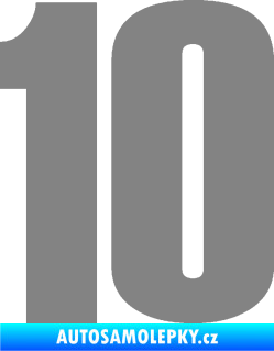 Samolepka Startovní číslo 10 typ 2    šedá