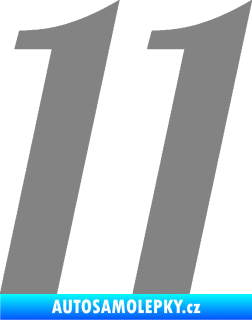 Samolepka Startovní číslo 11 typ 3   šedá