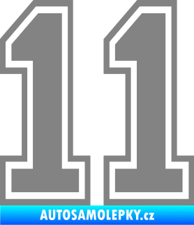 Samolepka Startovní číslo 11 typ 4 šedá
