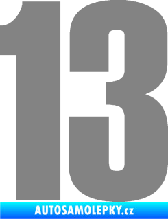 Samolepka Startovní číslo 13 typ 2    šedá