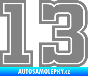 Samolepka Startovní číslo 13 typ 5 šedá