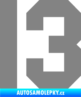 Samolepka Startovní číslo 13 šedá