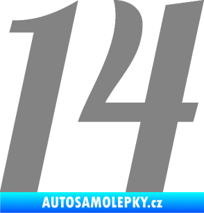 Samolepka Startovní číslo 14 typ 3      šedá