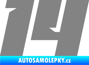 Samolepka Startovní číslo 14 typ 6 šedá