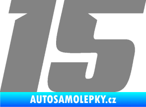 Samolepka Startovní číslo 15 typ 6 šedá