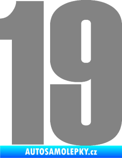Samolepka Startovní číslo 19 typ 2      šedá