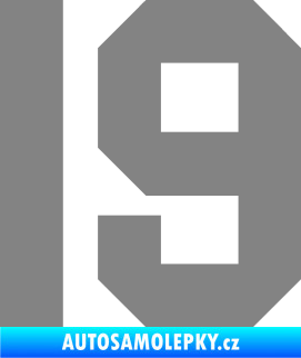 Samolepka Startovní číslo 19 šedá
