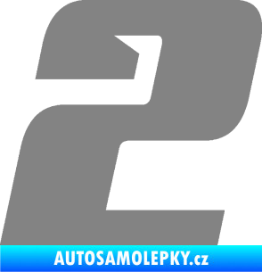 Samolepka Startovní číslo 2 typ 6 šedá
