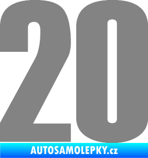Samolepka Startovní číslo 20 typ 2       šedá