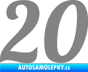 Samolepka Startovní číslo 20 typ 3           šedá