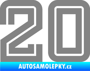 Samolepka Startovní číslo 20 typ 7 šedá