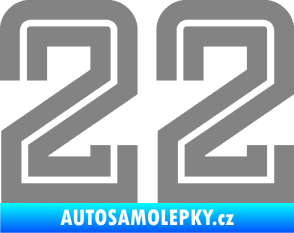 Samolepka Startovní číslo 22 typ 7 šedá