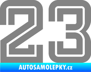 Samolepka Startovní číslo 23 typ 7 šedá