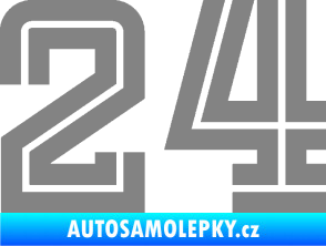 Samolepka Startovní číslo 24 typ 7 šedá