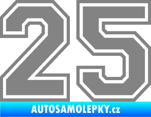 Samolepka Startovní číslo 25 typ 4 šedá