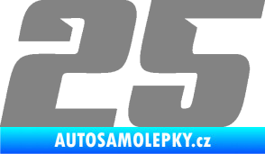 Samolepka Startovní číslo 25 typ 6 šedá