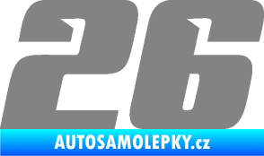 Samolepka Startovní číslo 26 typ 6 šedá