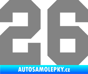 Samolepka Startovní číslo 26 šedá