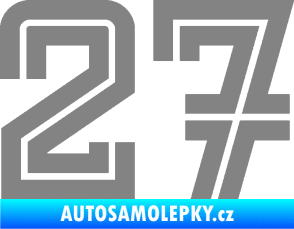 Samolepka Startovní číslo 27 typ 7 šedá