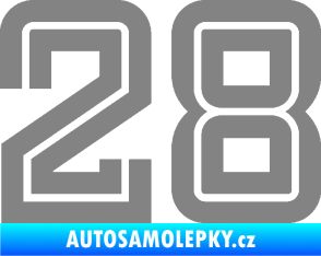 Samolepka Startovní číslo 28 typ 7 šedá