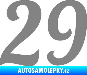 Samolepka Startovní číslo 29 typ 3 šedá