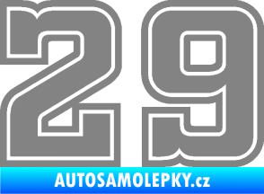 Samolepka Startovní číslo 29 typ 5 šedá