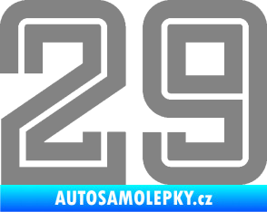 Samolepka Startovní číslo 29 typ 7 šedá