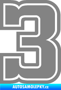 Samolepka Startovní číslo 3 typ 5 šedá