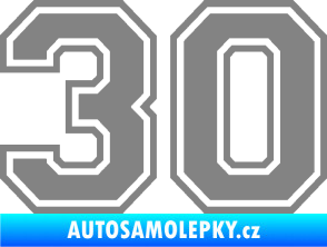 Samolepka Startovní číslo 30 typ 4 šedá