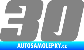 Samolepka Startovní číslo 30 typ 6 šedá