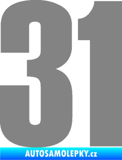 Samolepka Startovní číslo 31 typ 2     šedá
