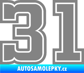 Samolepka Startovní číslo 31 typ 5 šedá