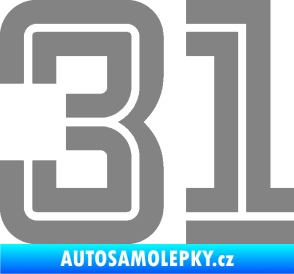 Samolepka Startovní číslo 31 typ 7 šedá