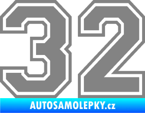 Samolepka Startovní číslo 32 typ 4 šedá