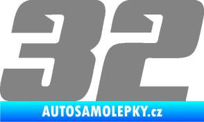 Samolepka Startovní číslo 32 typ 6 šedá