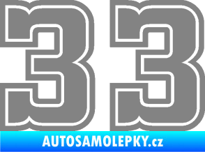 Samolepka Startovní číslo 33 typ 5 šedá