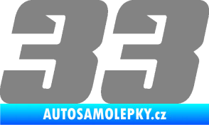 Samolepka Startovní číslo 33 typ 6 šedá
