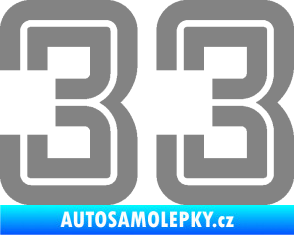 Samolepka Startovní číslo 33 typ 7 šedá