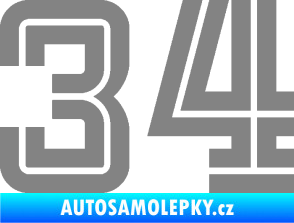 Samolepka Startovní číslo 34 typ 7 šedá
